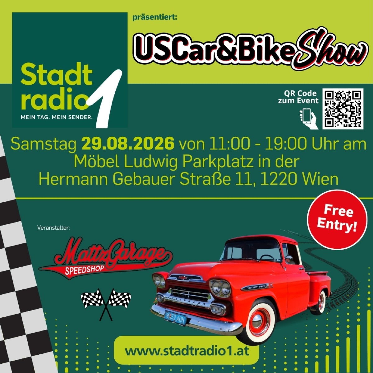 Stadtradio 1 präsentiert: Das große US-Car & Bike Treffen 2026
